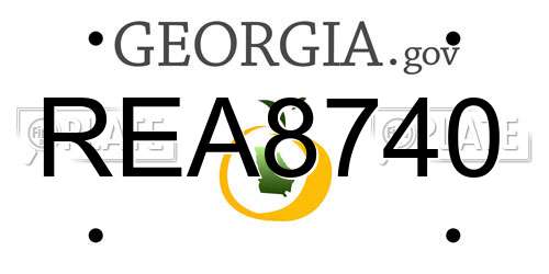 REA8740 Georgia License Plate