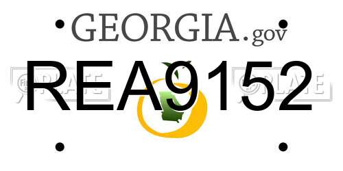 REA9152 Georgia License Plate