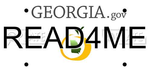 READ4ME Georgia License Plate