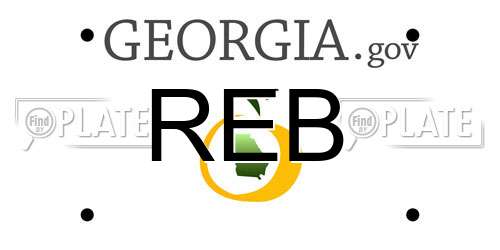 REB Georgia License Plate