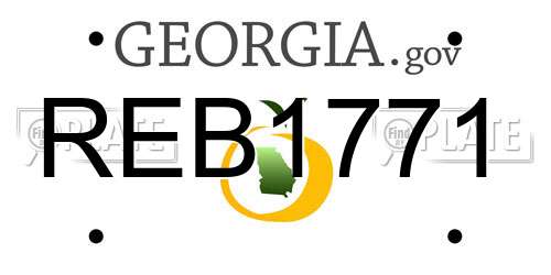 REB1771 Georgia License Plate