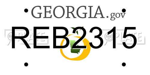 REB2315 Georgia License Plate