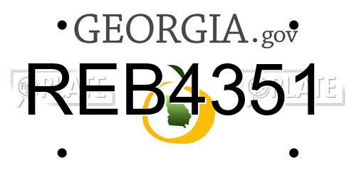 REB4351 Georgia License Plate