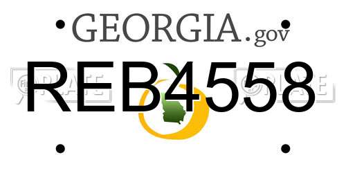 REB4558 Georgia License Plate