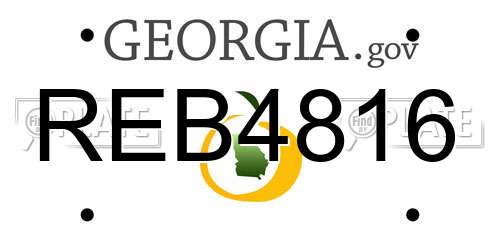 REB4816 Georgia License Plate