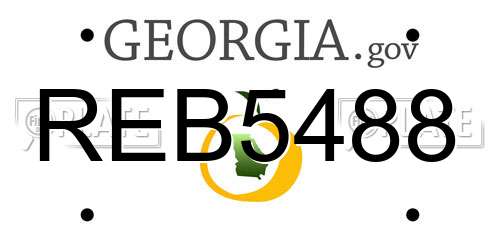 REB5488 Georgia License Plate