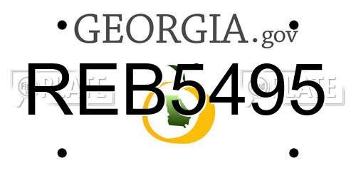 REB5495 Georgia License Plate