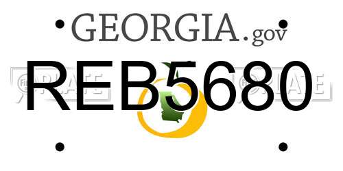REB5680 Georgia License Plate