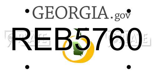 REB5760 Georgia License Plate