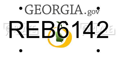 REB6142 Georgia License Plate