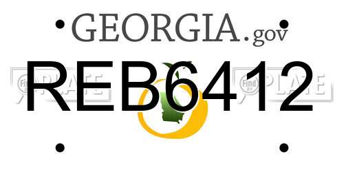 REB6412 Georgia License Plate