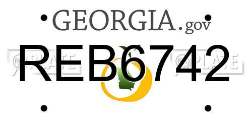 REB6742 Georgia License Plate