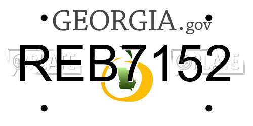 REB7152 Georgia License Plate