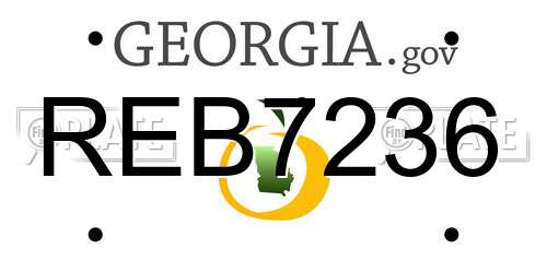 REB7236 Georgia License Plate