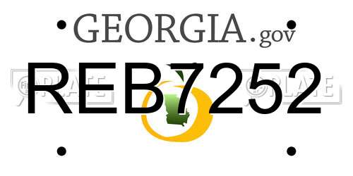 REB7252 Georgia License Plate
