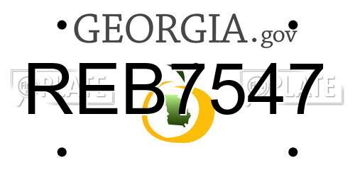 REB7547 Georgia License Plate