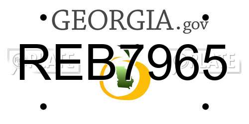 REB7965 Georgia License Plate
