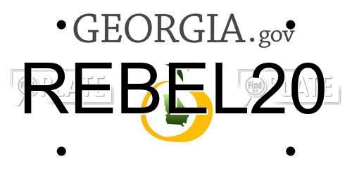 REBEL20 Georgia License Plate