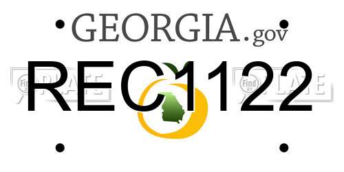 REC1122 Georgia License Plate