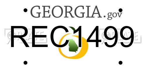 REC1499 Georgia License Plate