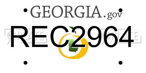 REC2964 Georgia License Plate