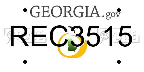 REC3515 Georgia License Plate