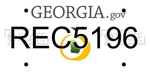 REC5196 Georgia License Plate