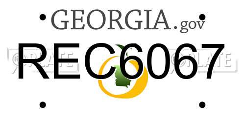 REC6067 Georgia License Plate