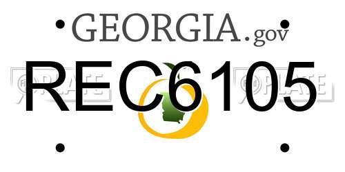 REC6105 Georgia License Plate