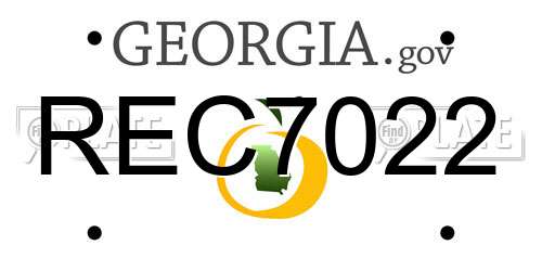 REC7022 Georgia License Plate
