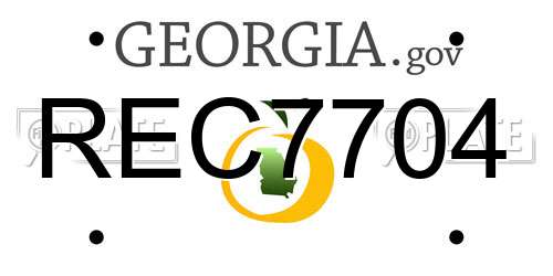 REC7704 Georgia License Plate