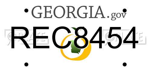 REC8454 Georgia License Plate