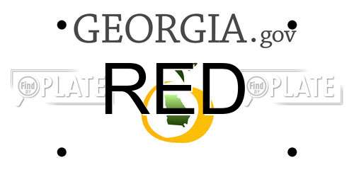 RED Georgia License Plate