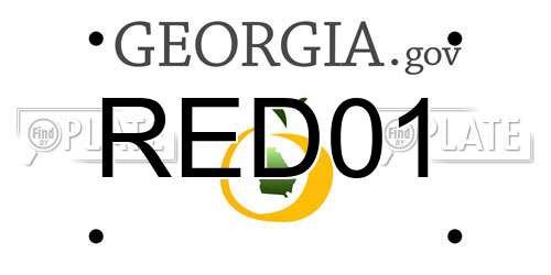 RED01 Georgia License Plate