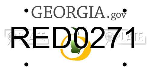 RED0271 Georgia License Plate