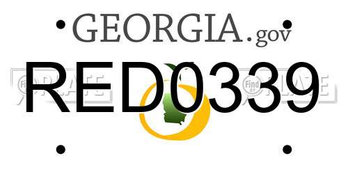 RED0339 Georgia License Plate