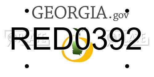 RED0392 Georgia License Plate