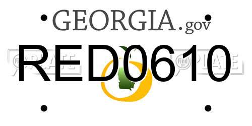 RED0610 Georgia License Plate