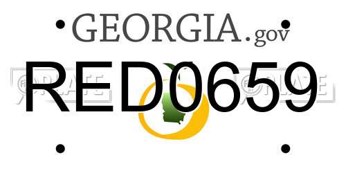 RED0659 Georgia License Plate
