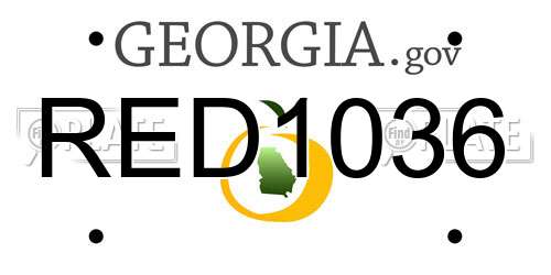 RED1036 Georgia License Plate