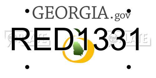 RED1331 Georgia License Plate