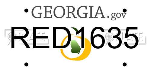 RED1635 Georgia License Plate