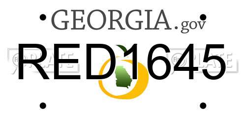 RED1645 Georgia License Plate
