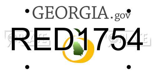 RED1754 Georgia License Plate