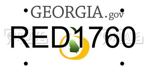 RED1760 Georgia License Plate