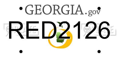 RED2126 Georgia License Plate