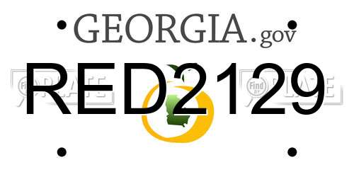 RED2129 Georgia License Plate