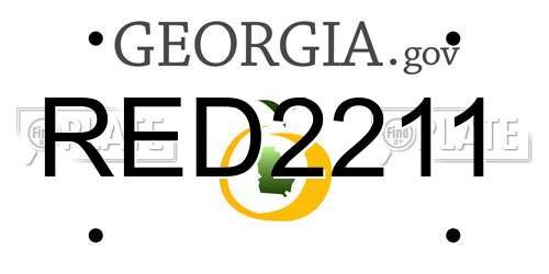 RED2211 Georgia License Plate