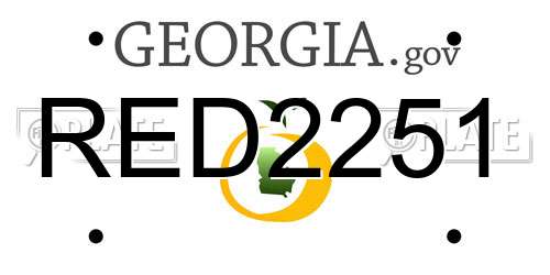 RED2251 Georgia License Plate