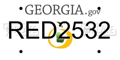 RED2532 Georgia License Plate